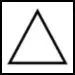Símbolo triángulo del cajetín en la lavadora