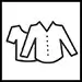 Símbolo con icono de una camisa y una blusa en la lavadora