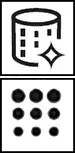 Símbolo con un icono del tambor de la lavadora